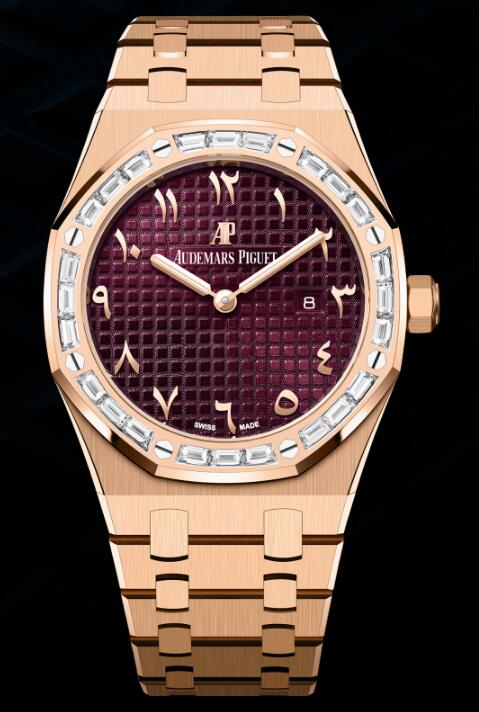 67656OR.ZZ.1261OR.01 Fake Audemars Piguet Royal Oak 67656 Quartz Pink Gold Baguette watch